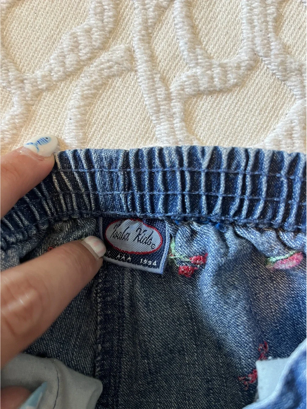 Vintage Koala Kids Girls Fruit Embroidery Pants